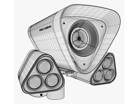 Security Camera with Infrared Lights M1 3D Model