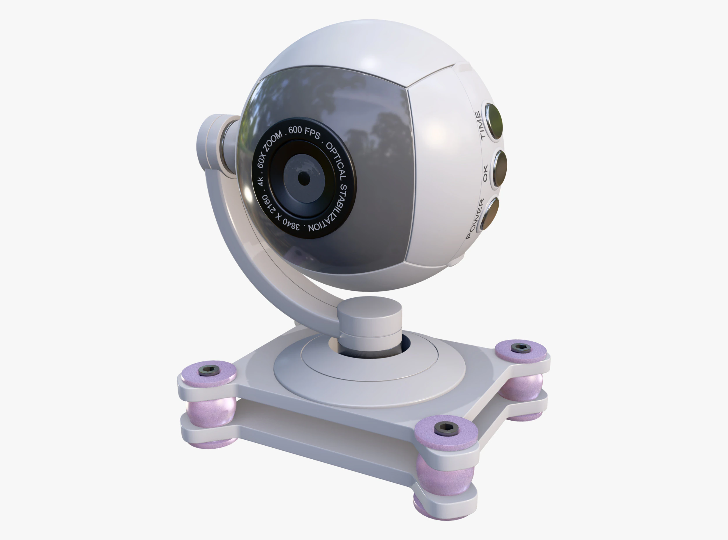 Spherical Camera 360 on Stand M1 3D Model .c4d .max .obj .3ds .fbx .stl .blend 