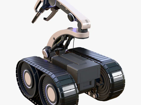 Tracked Mobile Platform with Robot Arm Gripper M1 3D Model