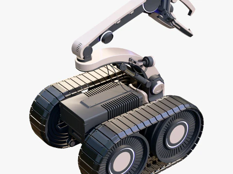 Tracked Mobile Platform with Robot Arm Gripper M1 3D Model