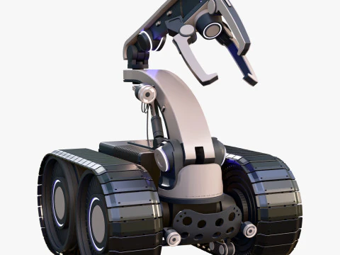 Tracked Mobile Platform with Robot Arm Gripper M1 3D Model