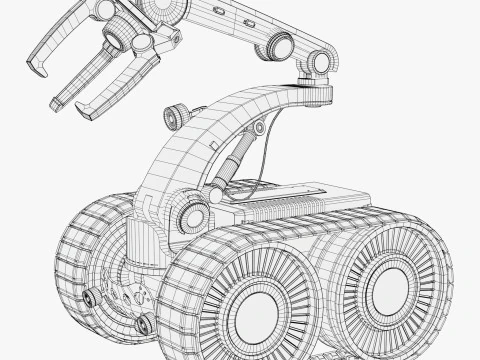 Tracked Mobile Platform with Robot Arm Gripper M1 3D Model