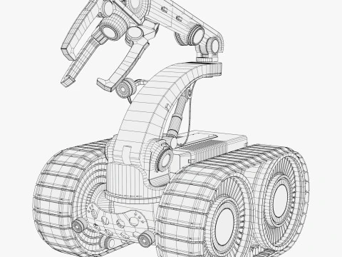 Tracked Mobile Platform with Robot Arm Gripper M1 3D Model