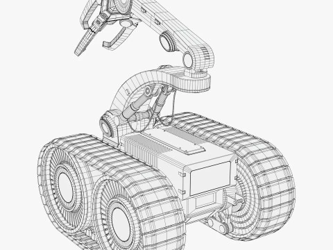 Tracked Mobile Platform with Robot Arm Gripper M1 3D Model