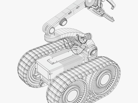 Tracked Mobile Platform with Robot Arm Gripper M1 3Dモデル