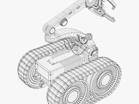 Tracked Mobile Platform with Robot Arm Gripper M1 3D Model