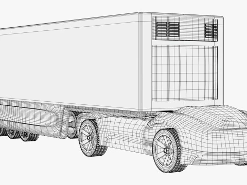 Autocarro da carico futuristico autonomo M1 Modello 3D