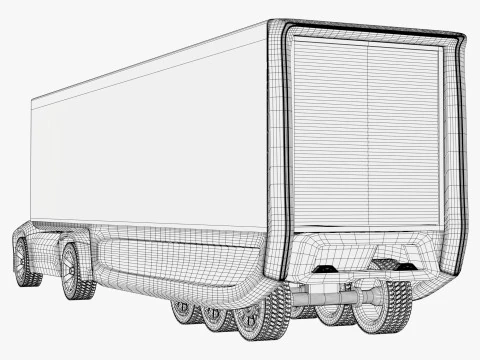 Autocarro da carico futuristico autonomo M1 Modello 3D