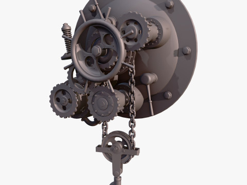 Mounted Chain Lift with Hook M1 3D 모델