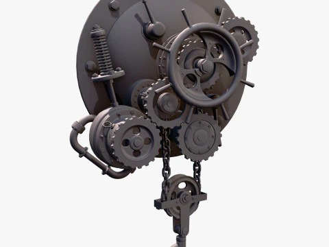 Mounted Chain Lift with Hook M1 3D Model