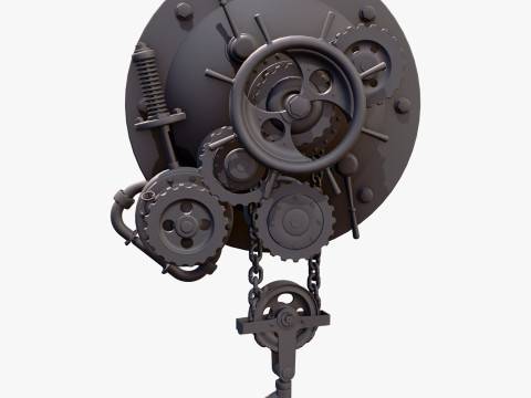 Mounted Chain Lift with Hook M1 3D 모델