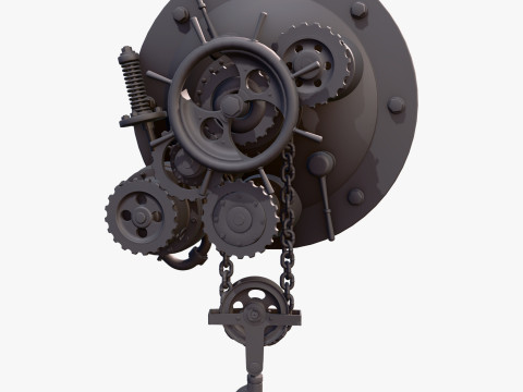 Mounted Chain Lift with Hook M1 3D 모델