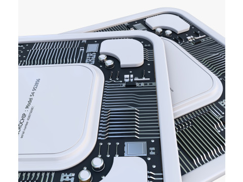 SciFi Microchip Board M1 3D Model