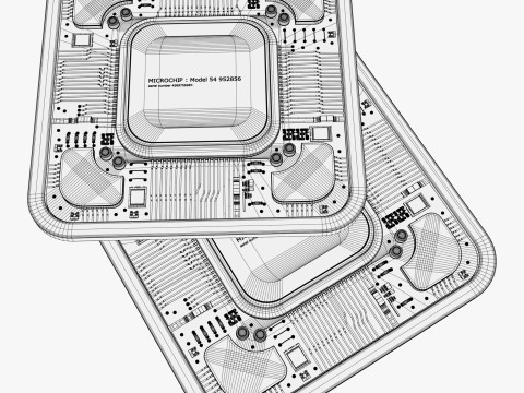 SciFi Microchip Board M1 3D Model