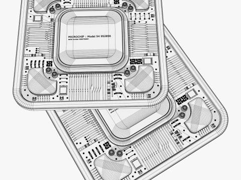 SciFi Microchip Board M1 3D Model