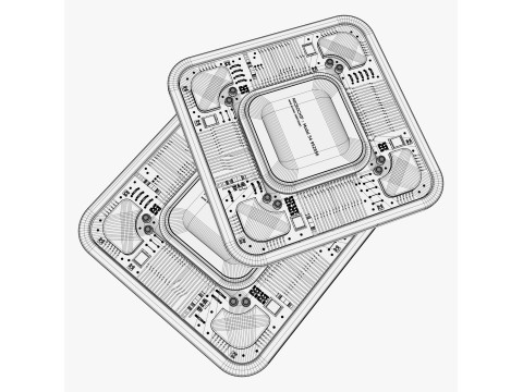 SciFi Microchip Board M1 3D Model