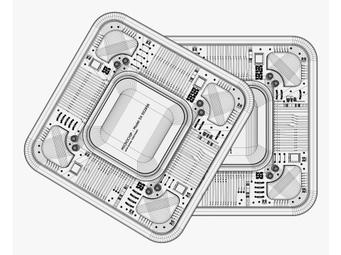 SciFi Microchip Board M1 3D Model
