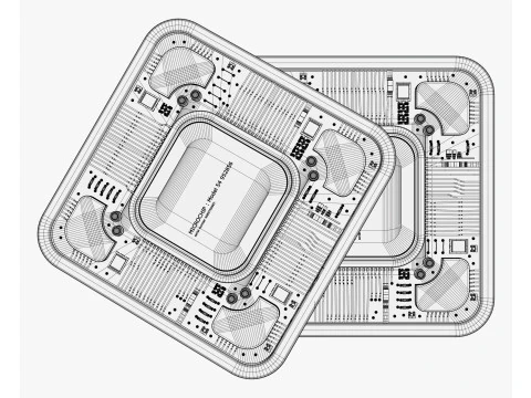 SciFi Microchip Board M1 3D Model