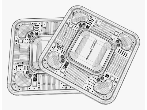 SciFi Microchip Board M1 3D Model