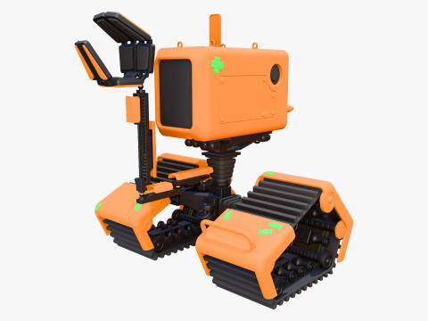 Tracked Droid with Robotic Arm M1 3D Model