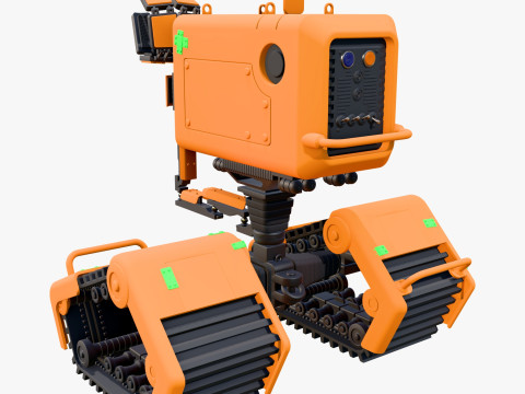 Tracked Droid with Robotic Arm M1 3D Model
