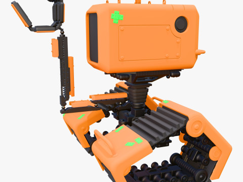 Tracked Droid with Robotic Arm M1 3D Model