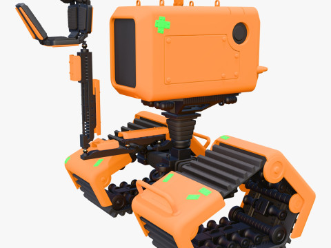 Tracked Droid with Robotic Arm M1 3D Model