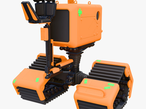 Tracked Droid with Robotic Arm M1 3D Model