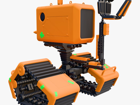 Tracked Droid with Robotic Arm M1 3D Model