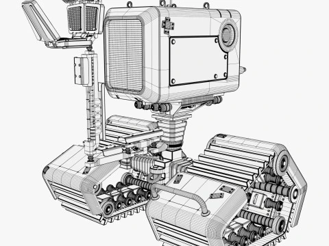 Tracked Droid with Robotic Arm M1 3D Model