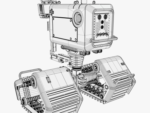 Tracked Droid with Robotic Arm M1 3D Model