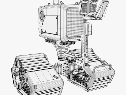 Tracked Droid with Robotic Arm M1 3D Model