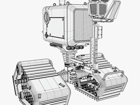 Tracked Droid with Robotic Arm M1 3D Model