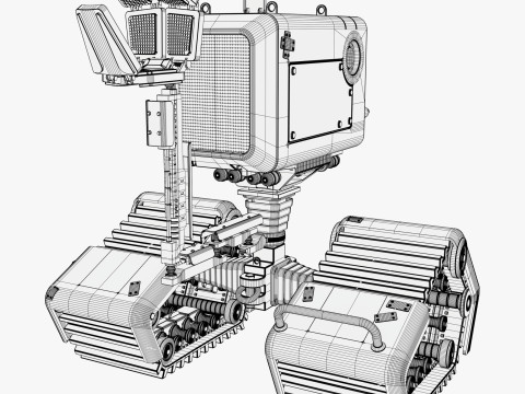 Tracked Droid with Robotic Arm M1 3D Model