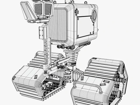 Tracked Droid with Robotic Arm M1 3D Model