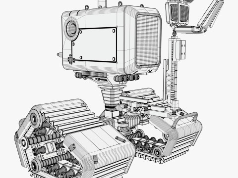 Tracked Droid with Robotic Arm M1 3D Model