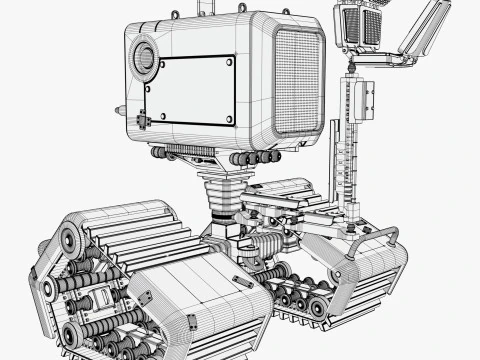 Tracked Droid with Robotic Arm M1 3D Model