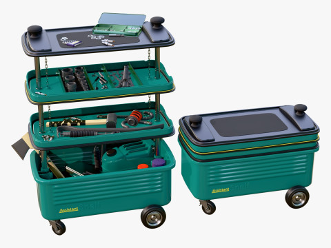 Workshop Tool Trolley M1 3D Model