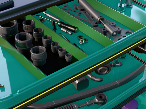 Workshop Tool Trolley M1 3D Model