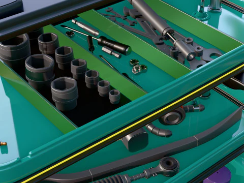 Carro de herramientas de taller M1 Modelo 3D