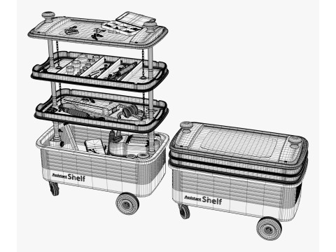 Workshop Tool Trolley M1 3D Model