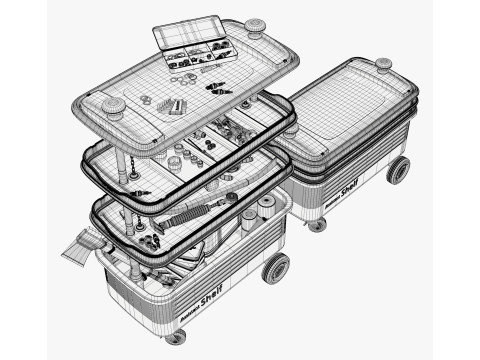 Workshop Tool Trolley M1 3D Model