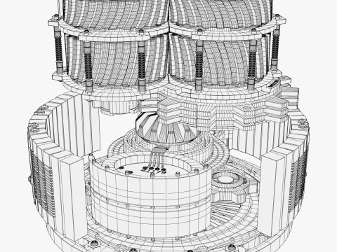 SciFi Electric Motor Gear Mechanism M1 3D Модель