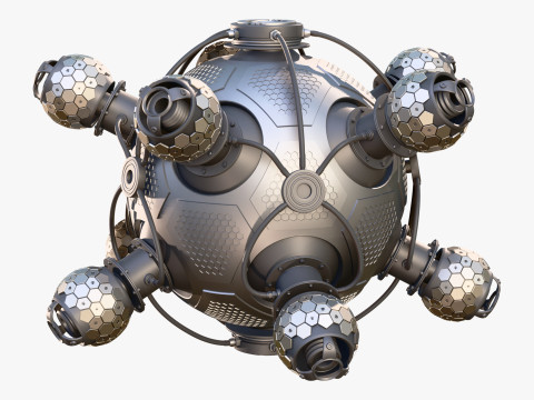 Abstract SciFi Spherical Core Hub M1 Modelo 3D