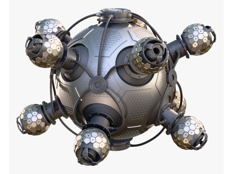 Abstract SciFi Spherical Core Hub M1 Model 3D