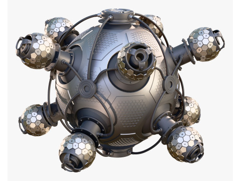 Abstract SciFi Spherical Core Hub M1 Model 3D