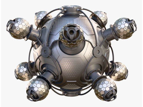 Abstract SciFi Spherical Core Hub M1 Model 3D