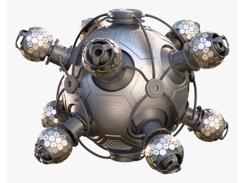 Abstract SciFi Spherical Core Hub M1 Model 3D