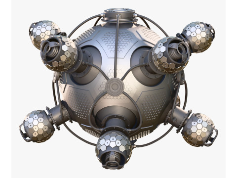 Abstract SciFi Spherical Core Hub M1 Model 3D