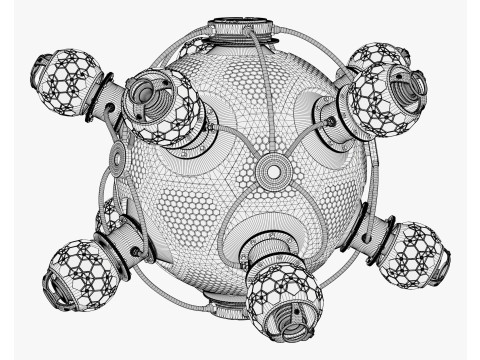Abstract SciFi Spherical Core Hub M1 Model 3D